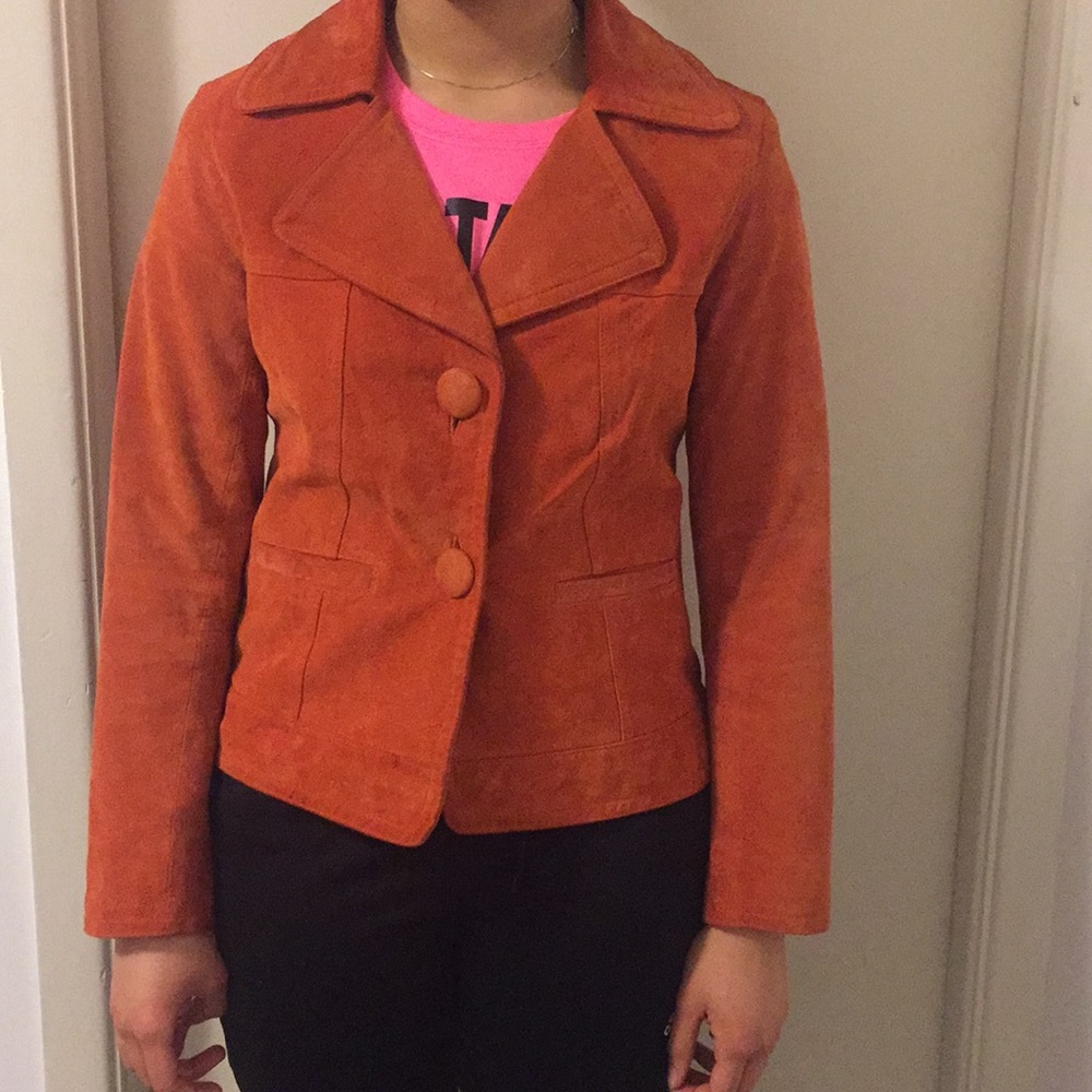 Chico’s Orange leather Jacket